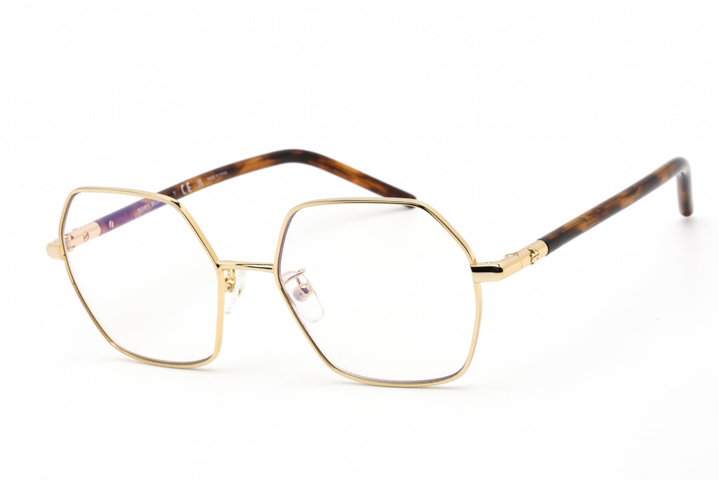 Tory Burch 0TY1072 Eyeglasses Shiny Gold/Clear/Blue light block lens Women's