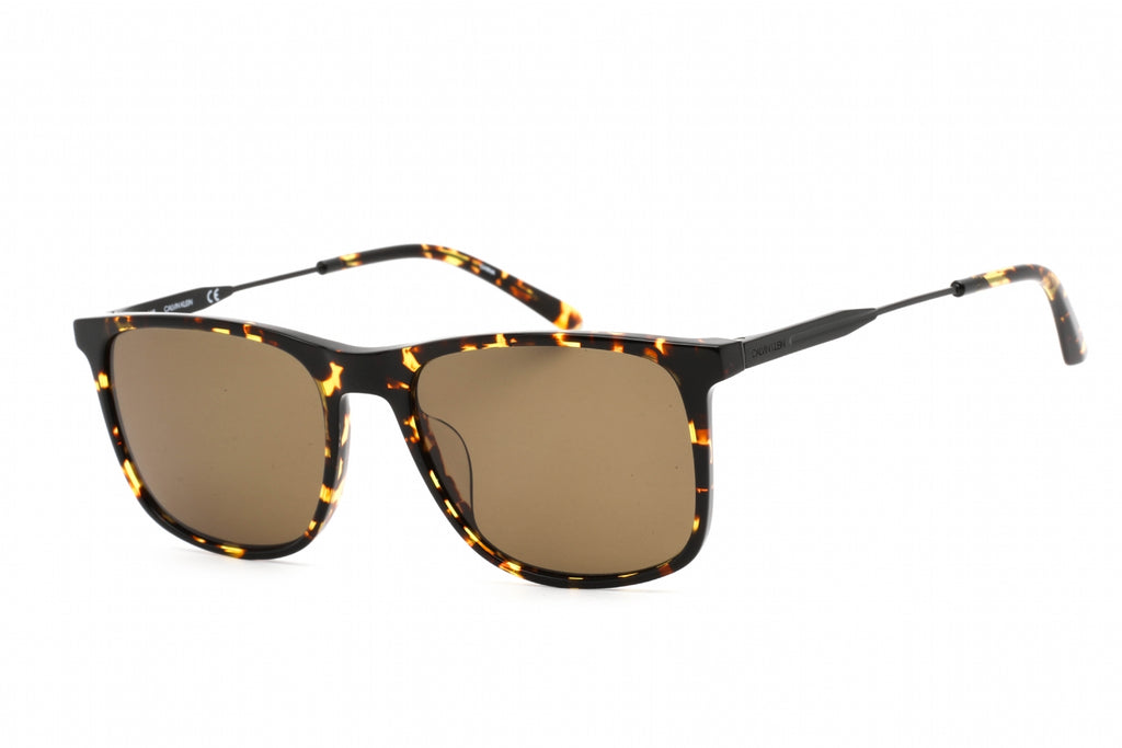 Calvin Klein CK20711S Sunglasses SHINY AMBER TORTOISE/Clear demo lens Unisex