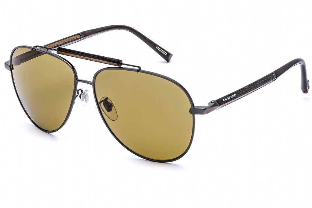 Chopard SCHC94 Sunglasses Ruthenium/Carbon Fiber/Wood / Brown Polarized Men's