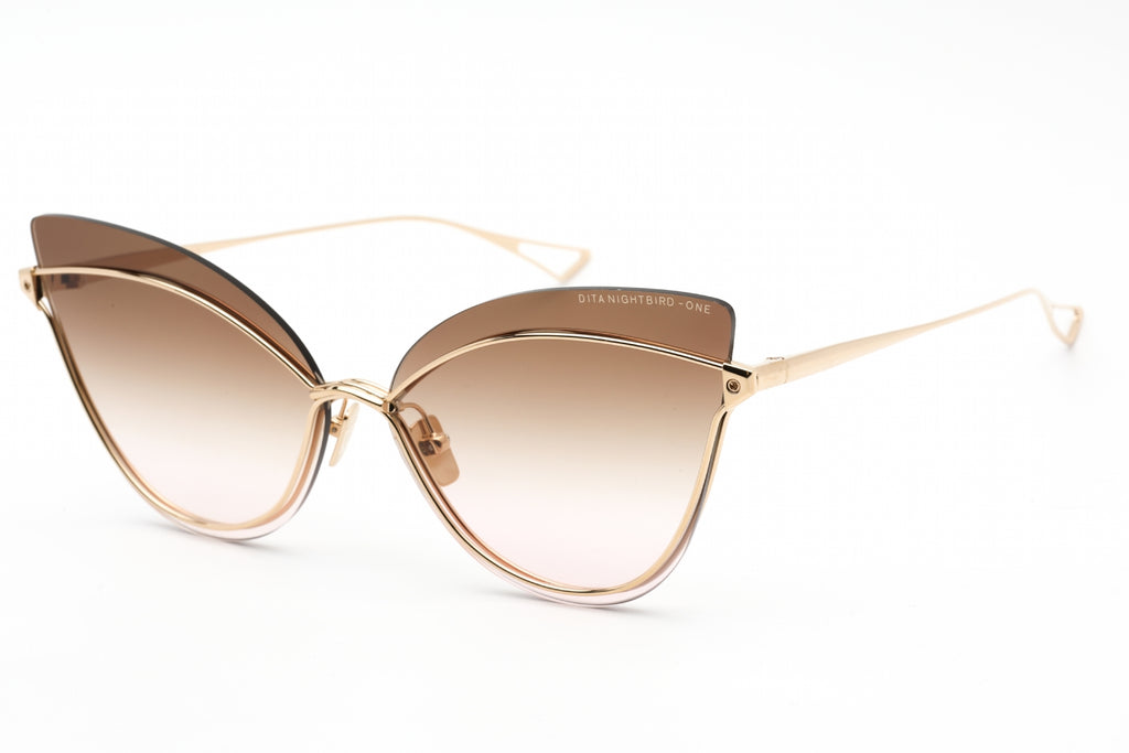 Dita  Nightbird-One Sunglasses White Gold / Dark Brown to Pink Gradient - AR Women's