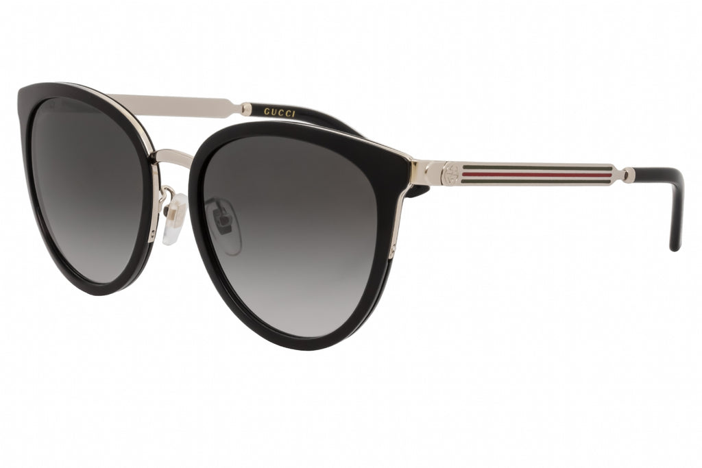 Gucci GG0077SK Sunglasses Black / Grey Gradient Women's
