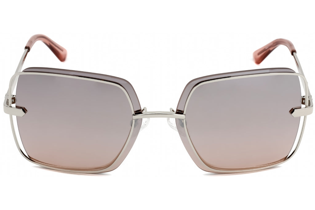Guess Factory GF6130 Sunglasses Shiny Light Nickletin / Bordeaux Mirror Women's
