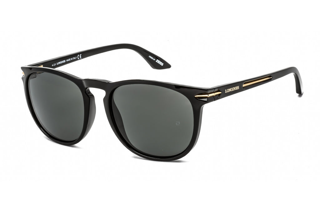 Longines LG0006-H Sunglasses Shiny Black / Smoke Men's