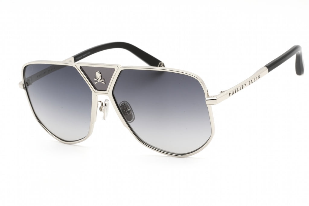 Philipp Plein SPP009V Sunglasses SHINY FULL PALLADIUM/Grey Gradient Men's