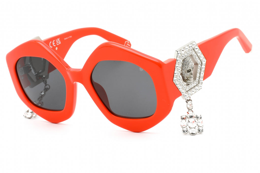 Philipp Plein SPP102S Sunglasses Matte Dark Orange / Smoke Women's