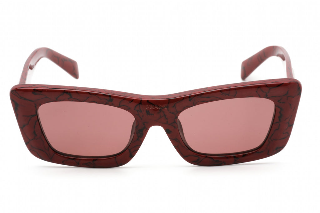 Prada 0PR 13ZSF Sunglasses Red Marble / Dark Violet Women's