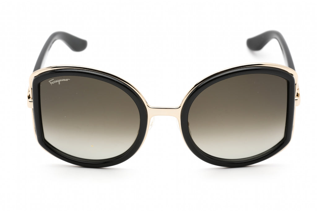 Salvatore Ferragamo SF719S Sunglasses Black/Gold  / Brown Gradient Women's