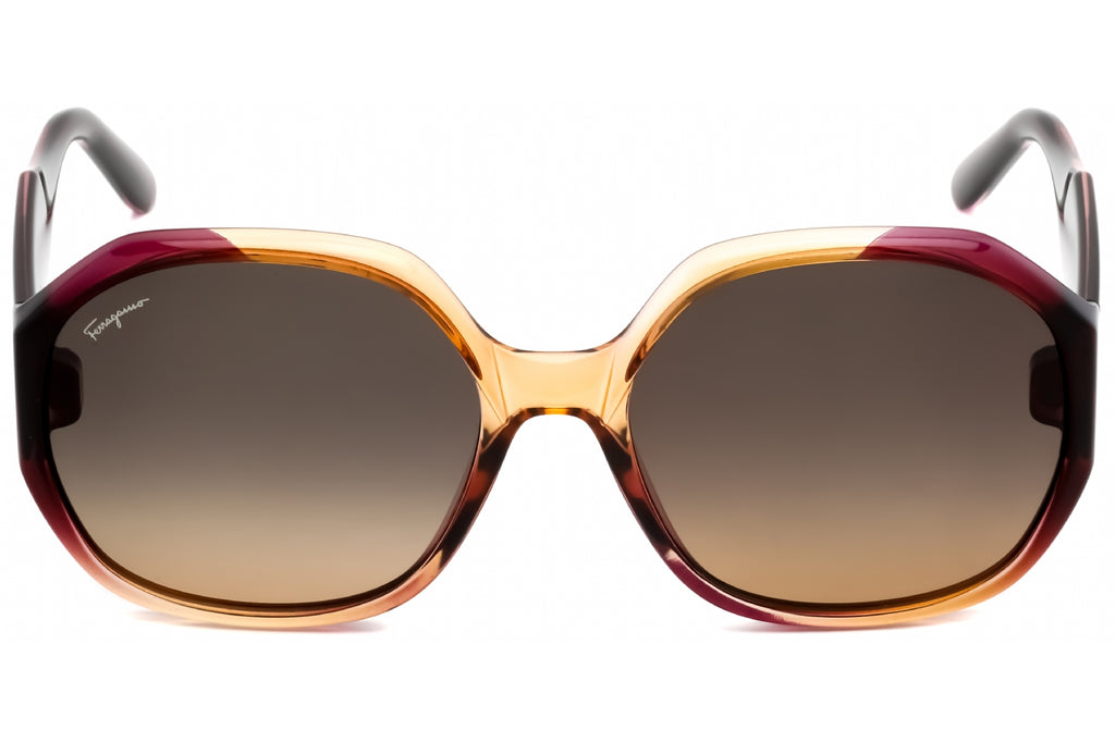 Salvatore Ferragamo SF943S Sunglasses Wine Caramel / Brown Grey Gradient Women's