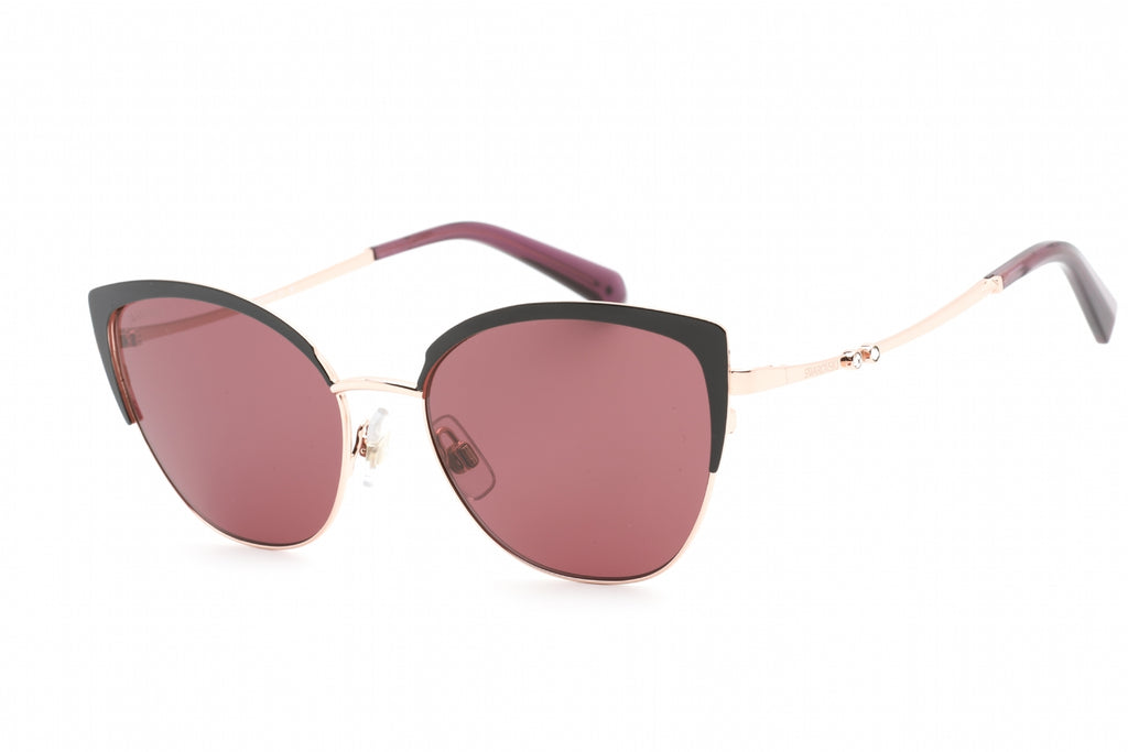 Swarovski SK0318 Sunglasses shiny black  / gradient or mirror violet Women's