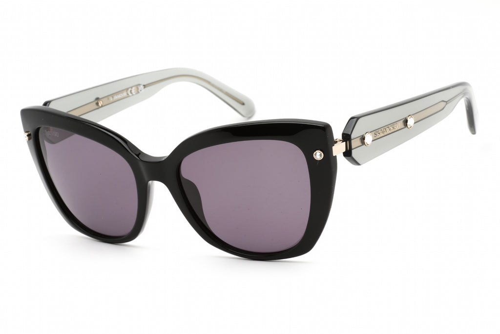 Swarovski SK0391 Sunglasses Shiny Black / Smoke Women's