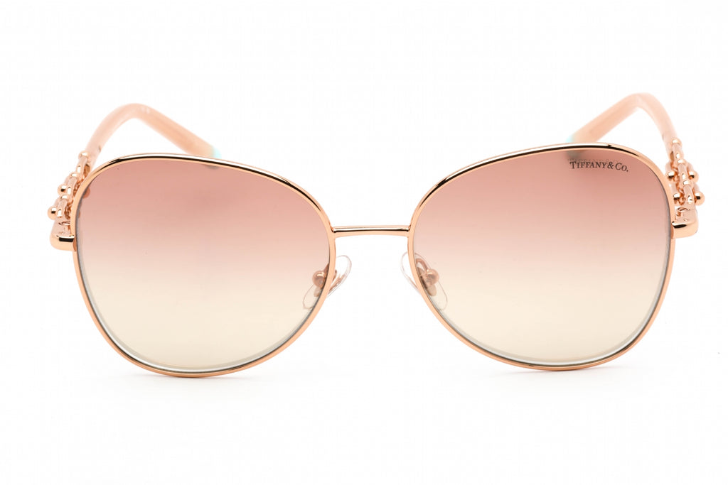 Tiffany 0TF3086 Sunglasses Rose Gold / Gradient Pink Mirrored Orange Women's