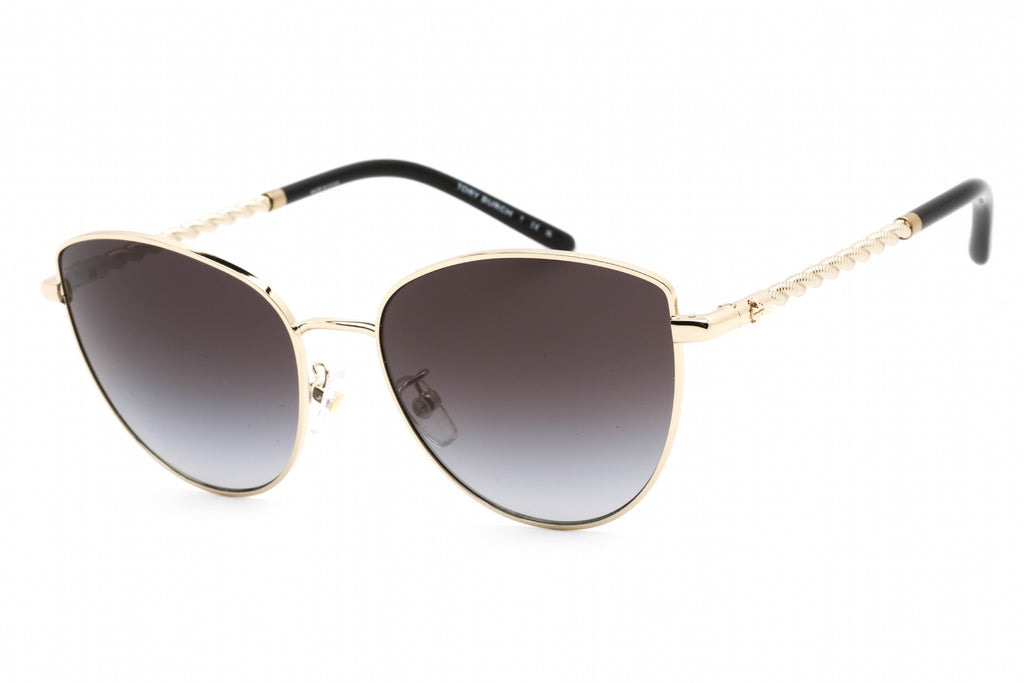 Tory Burch 0TY6091 Sunglasses Shiny Light Gold/Grey Gradient Women's