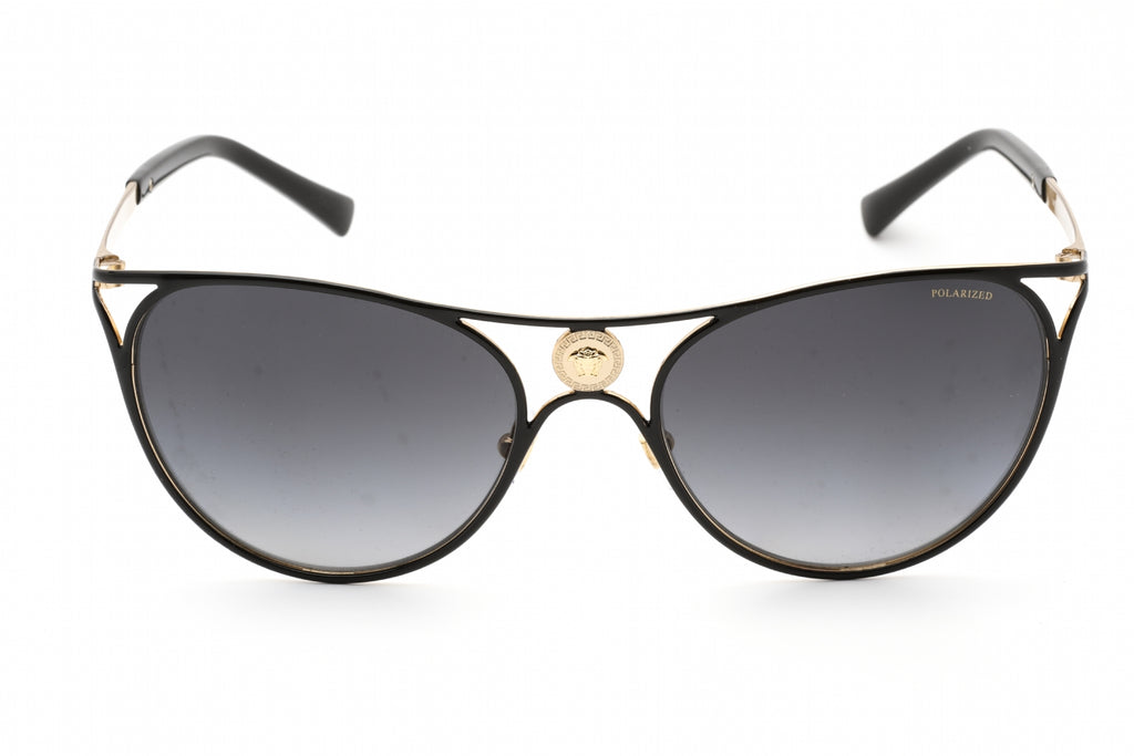 Versace 0VE2237 Sunglasses Black/Gold/Grey Gradient Women's