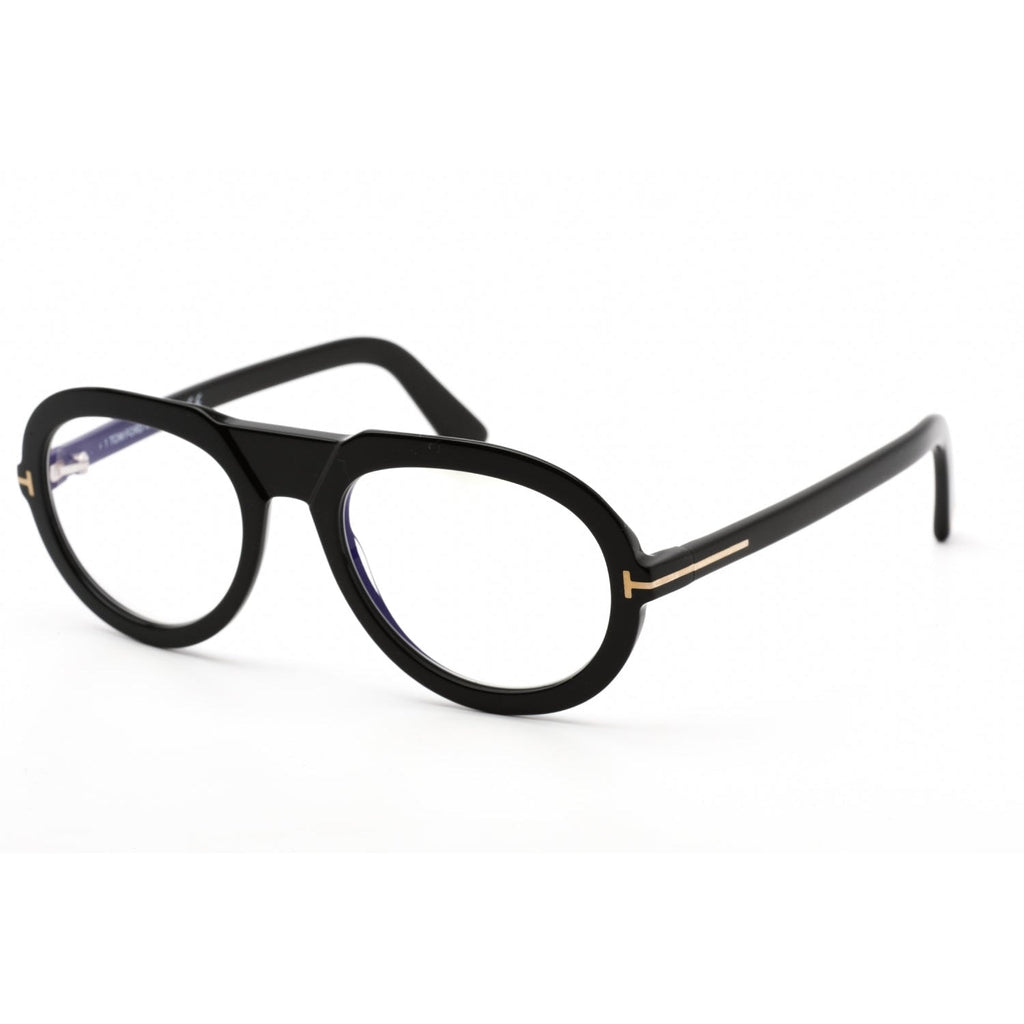 Tom Ford FT5755-B Eyeglasses Shiny Black / Clear / Blue Block Lens Men's-AmbrogioShoes