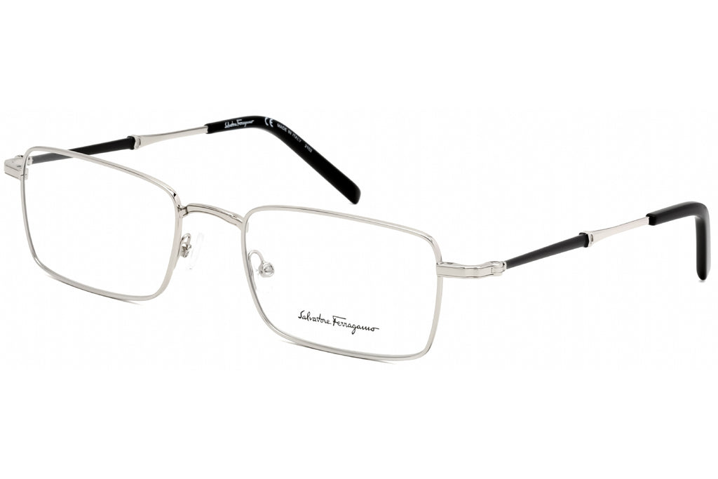 Salvatore Ferragamo SF2212 Eyeglasses Shiny Silver / Clear Lens Men's