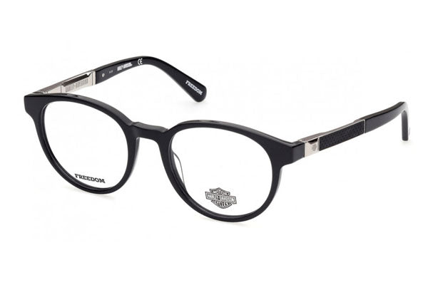 Harley Davidson HD9015 Eyeglasses Shiny Black / Clear Lens Men's