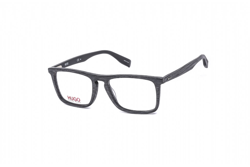 HUGO HG 0322 Eyeglasses Matte Grey Wood  / Clear Lens Men's