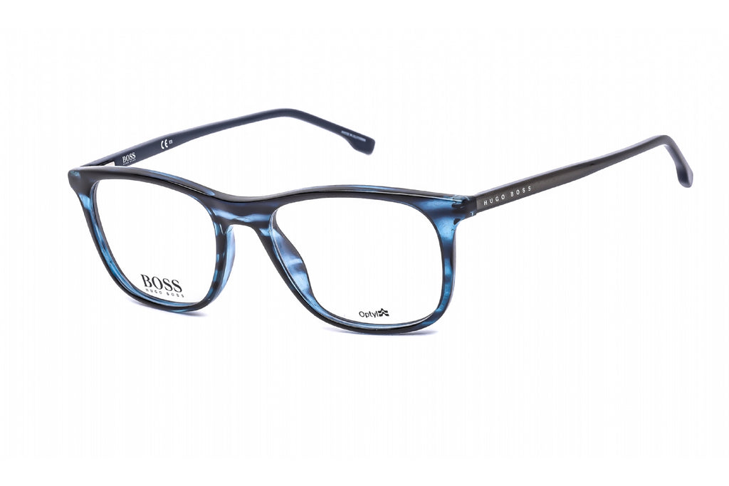 Hugo Boss BOSS 0966 Eyeglasses Blue Horn / Clear Lens Men's