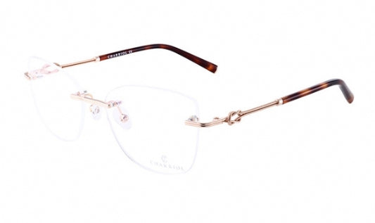 Philippe Charriol PC71027 Eyeglasses Shiny Satin Gold / Clear Lens Women's