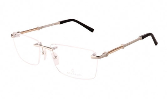 Philippe Charriol PC75066 Eyeglasses Shiny Silver/Gold / Clear Lens Men's