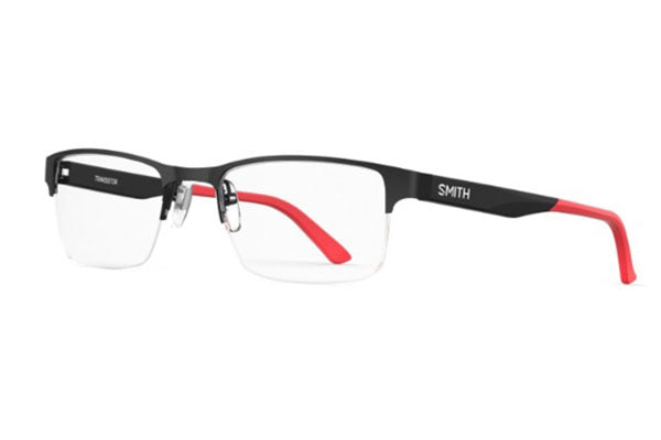 Smith Optics Transistor Eyeglasses Black Ruthenium Crystal Red  / Clear Lens Men's