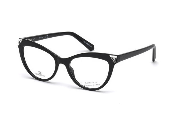 Swarovski SK5268 Eyeglasses Shiny Black / Clear Lens Women's
