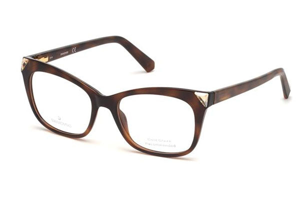Swarovski SK5292 Eyeglasses Dark Havana / Clear Lens Women's