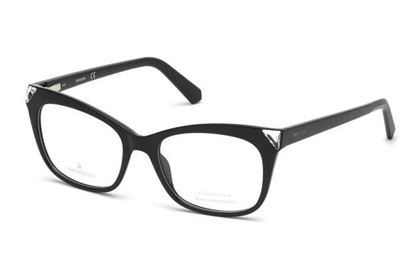 Swarovski SK5292 Eyeglasses Shiny Black / Clear Lens Women's