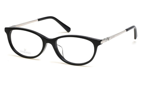 Swarovski SK5294-D Eyeglasses Shiny Black / Clear demo lens Women's