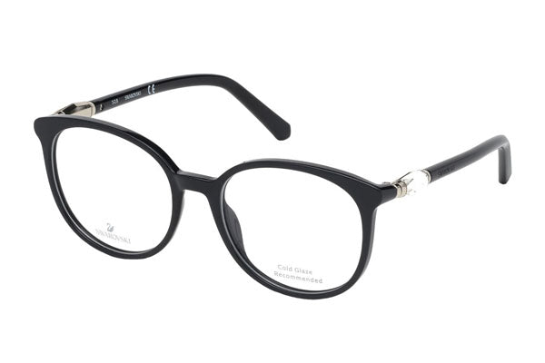 Swarovski SK5310 Eyeglasses Shiny Black / Clear Lens Women's