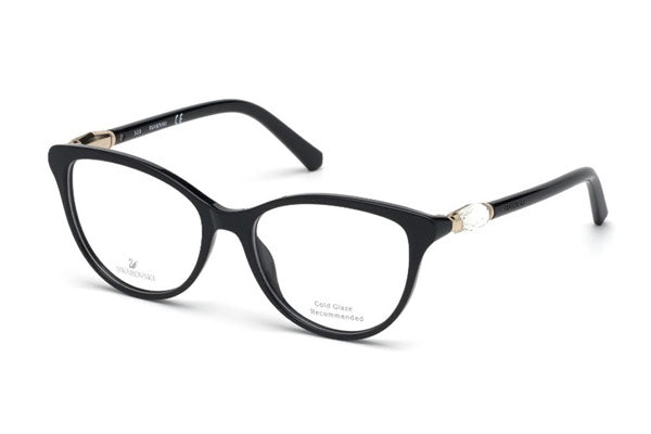 Swarovski SK5311-F Eyeglasses Shiny Black / Clear Lens Women's