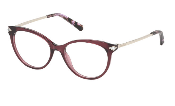 Swarovski SK5312 Eyeglasses Shiny Bordeaux / Clear demo lens Women's