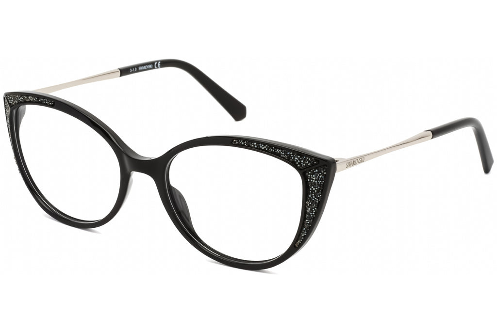 Swarovski SK5362 Eyeglasses Shiny Black / Clear Lens Women's