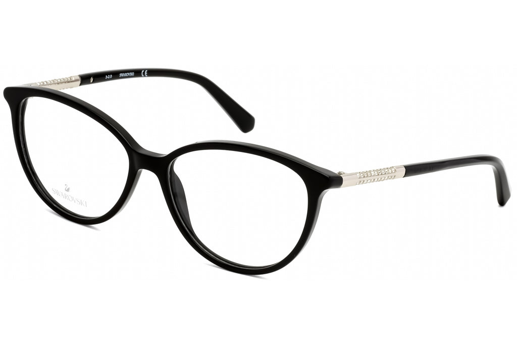 Swarovski SK5385 Eyeglasses Shiny Black / Clear Lens Women's