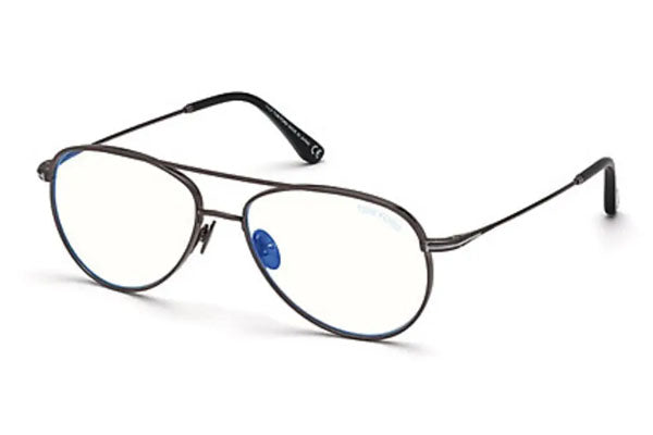 Tom Ford FT5693-B Eyeglasses Shiny gunmetal / Clear Lens Men's