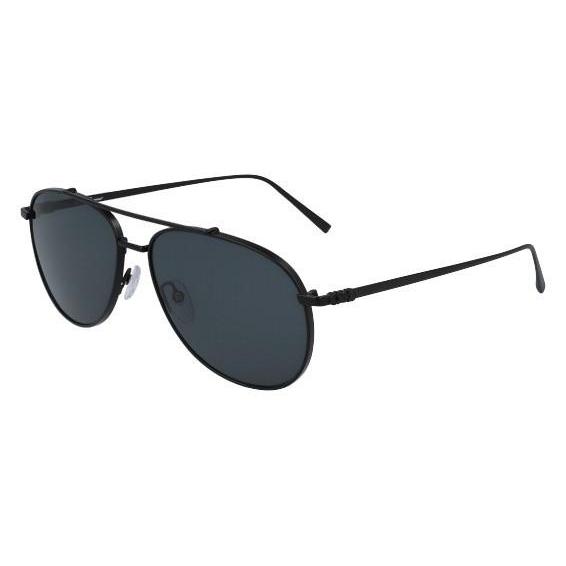 Salvatore Ferragamo SF201S Sunglasses Matte Black / Blue Grey-AmbrogioShoes