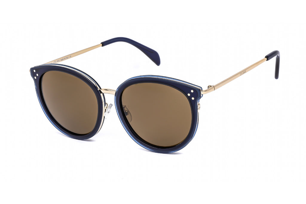 Celine CL40033F Sunglasses Blue/Gold / Smoke Women's