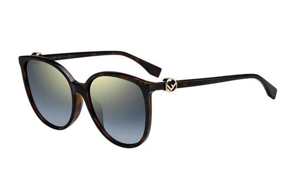 Fendi Ff 0310/F/S Sunglasses Dark Havana (FQ) / Gray sf gold sp Women's