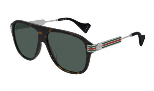 Gucci GG0587S Sunglasses Havana / Green Polarized Unisex
