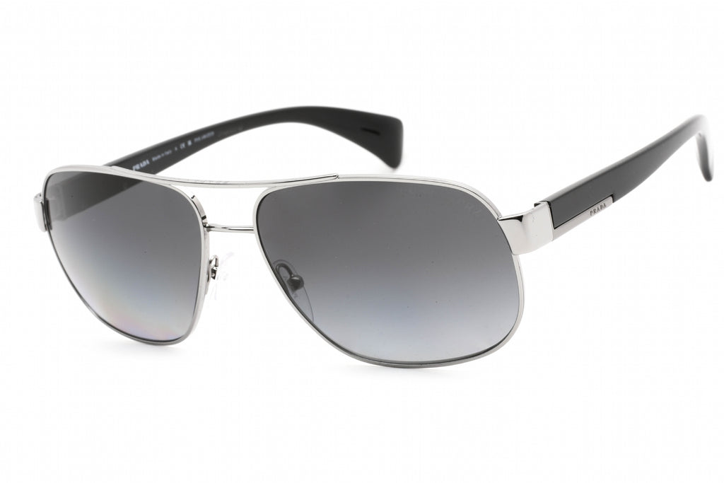 Prada PR52PS Sunglasses Shiny Gunmetal Black / Polarized Grey Women's