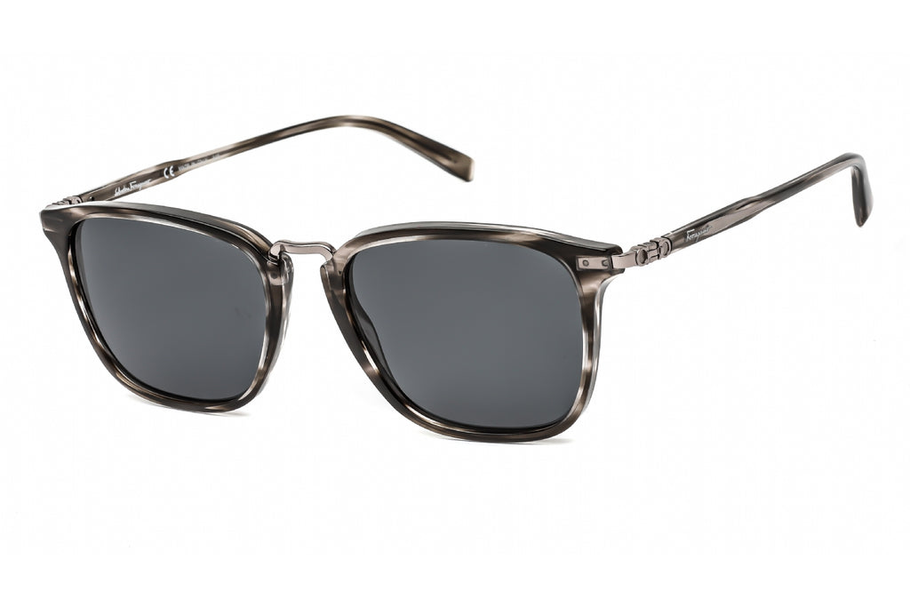 Salvatore Ferragamo SF910S Sunglasses Striped Grey / Blue Grey Men's