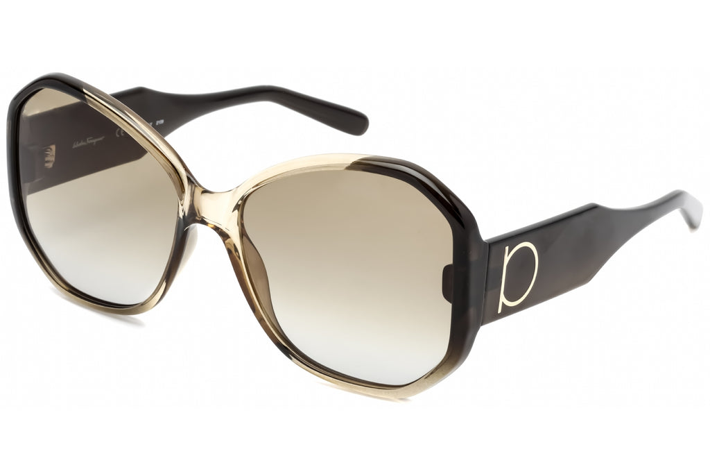 Salvatore Ferragamo SF942S Sunglasses Khaki Brown Gradient / Brown Gradient Women's