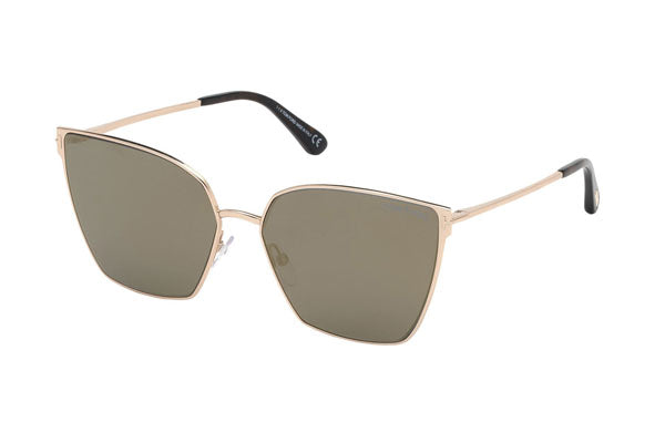 Tom Ford FT0653 Sunglasses Shiny Rose Gold / Mirrored Smoke Women's