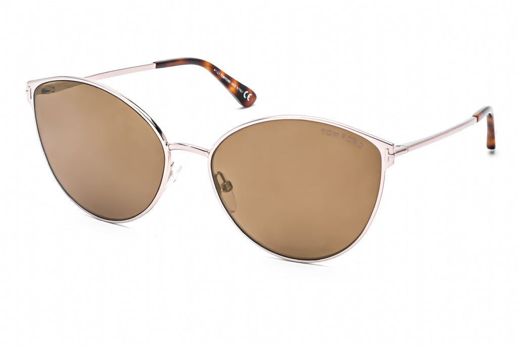 Tom Ford FT0654 Sunglasses Shiny Rose Gold / Mirrored Brown Unisex