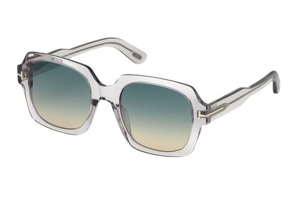 Tom Ford FT0660 Sunglasses Shiny Transparent Grey / Green Gradient Women's