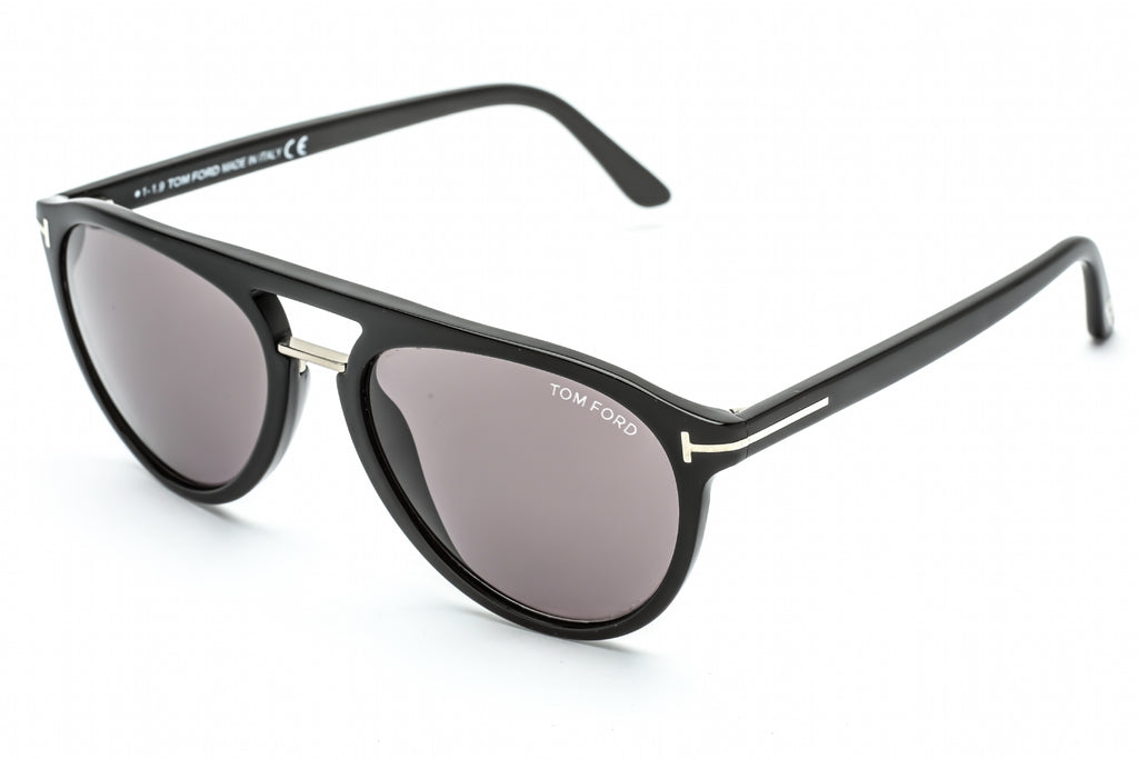 Tom Ford FT0697 Sunglasses Shiny Black / Smoke Mirror Men's