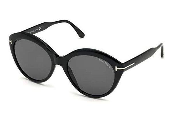 Tom Ford FT0763-F Sunglasses Shiny black / Smoke Women's